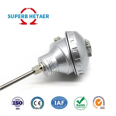 อุตสาหกรรมหัววัดเหล็กกล้าไร้สนิมความแม่นยำสูง K Type Thermocouple Pt100 เซ็นเซอร์วัดอุณหภูมิ Pt1000 เซ็นเซอร์อุณหภูมิ