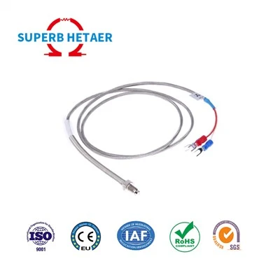 เทอร์โมคัปเปิล PTFE ปรับแต่งตัวต้านทานความร้อนแบบเกลียวที่ไม่ได้มาตรฐาน PT100 / PT1000